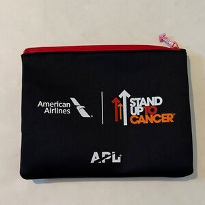 APL Black Stand Up To Cancer Pouch with Red Zipper